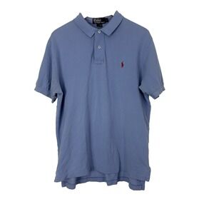 Polo Ralph Lauren Polo Shirt Men's Large Red Pony Preppy Cotton Blue‎ Golf